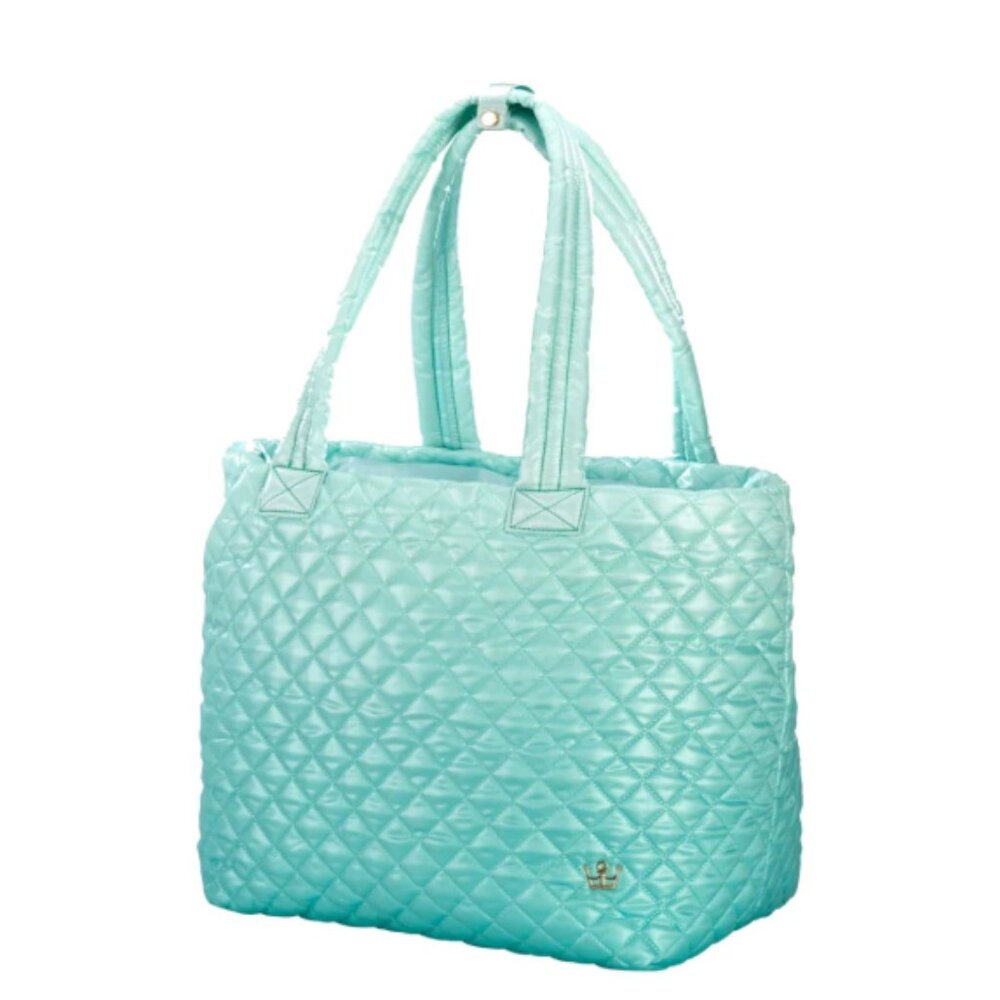 OLIVER THOMAS Wingwoman Large Tote Bag Quilted Mint Green